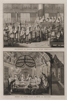 KG 11824
<br/>
De Palmtak Processie bij de Portugese Joden & Het Joodse avondmaal gedurende het Loofhuttenfeest
<br/>
<em>Picart, Bernard (1673-1733)</em>